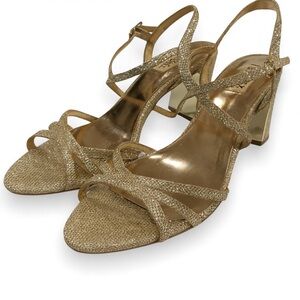Badgley Mischka Gold Wedges | Size 8.5
